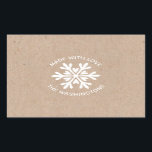 Made with Liebe Kraft Christmas Snowflake Label Rechteckiger Aufkleber<br><div class="desc">Ein Kraftpapier und weißes Schneeflocke mit dem Wort,  Made with Liebe. Personalisieren Sie es mit Ihrem Familiennamen oder Firmennamen. Spaß für die hausgemachten oder handgefertigten Weihnachtsnachbarn Leckereien und Geschenke,  oder für Ihr Handwerk. Entworfen für Sie von BlackBerry Boulevard.</div>