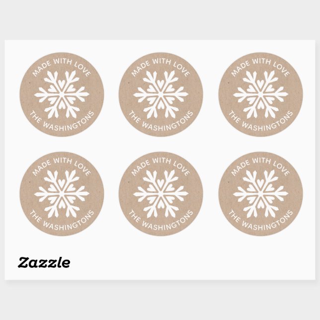 Made with Liebe Kraft Christmas Snowflake Sticker (Blatt)