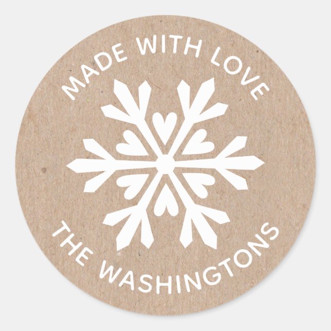 Made with Liebe Kraft Christmas Snowflake Sticker (Vorderseite)