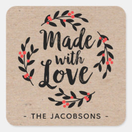 Made with Liebe Kraft Rustic Square Sticker