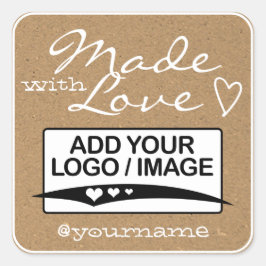 Made with Liebe Labels Logo Template Paper Quadratischer Aufkleber