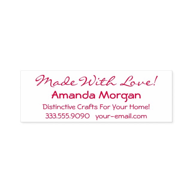 Made with Liebe! Name, Markierung, Telefon, E-Mail Permastempel (Design)