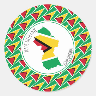 Made with Liebe Personalisierte GUYANA FLAG Guyana Runder Aufkleber