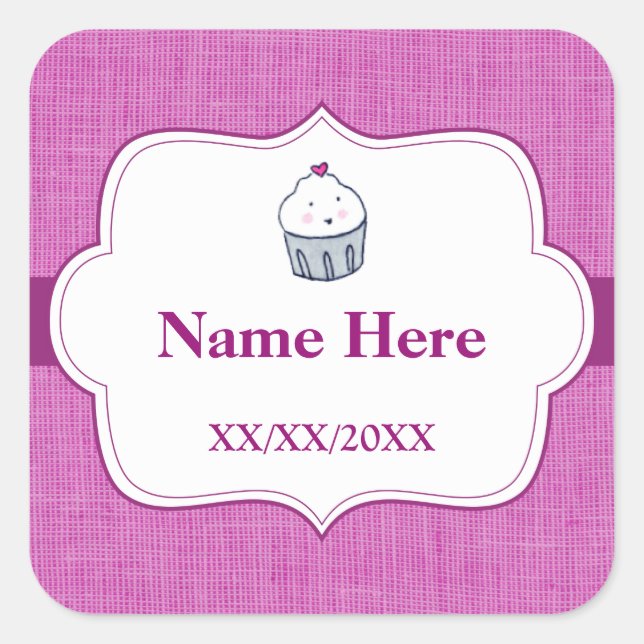 Made with Liebe Quadratischer Aufkleber (Vorderseite)