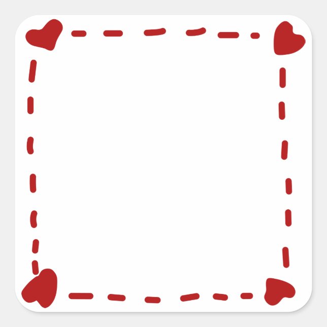 Made with Liebe Quadratischer Aufkleber (Vorderseite)