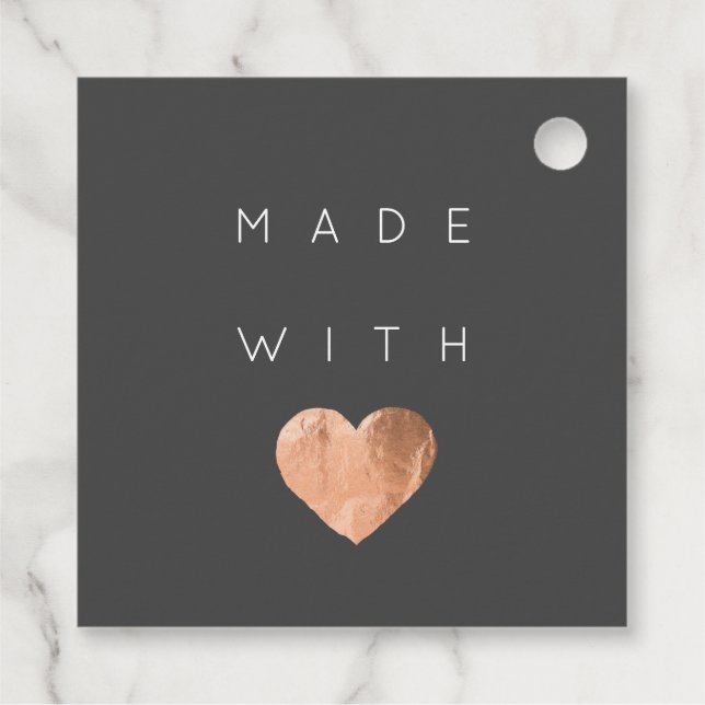Made with Liebe Simple Heart Black Web Discount Ro Geschenkanhänger (Rückseite)