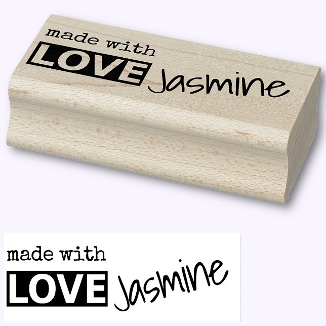 Made with Liebe Simple Stylish Text Individuelle N Gummistempel (Von Creator hochgeladen)
