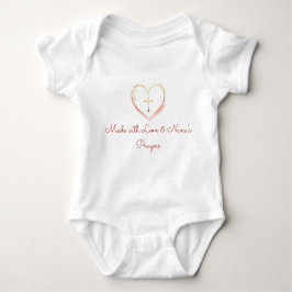 Made with Love and Nanas Prayers Religious Baby Strampler