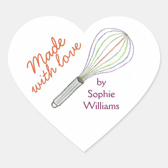 Made With Love baking stickers baking label (Vorderseite)