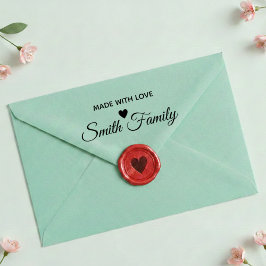 Made With Love Family Name Custom Label Stamp Permastempel