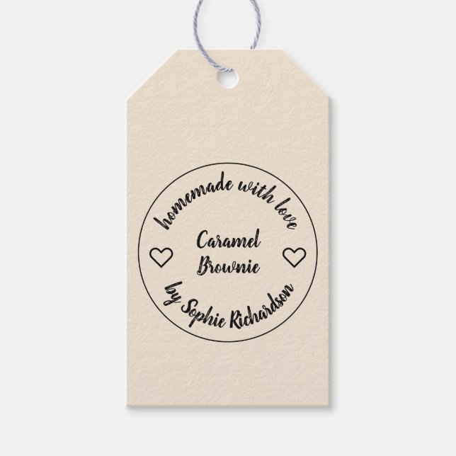 Made with Love Homemade | Food Ivory Cream Heart Geschenkanhänger (Vorderseite)