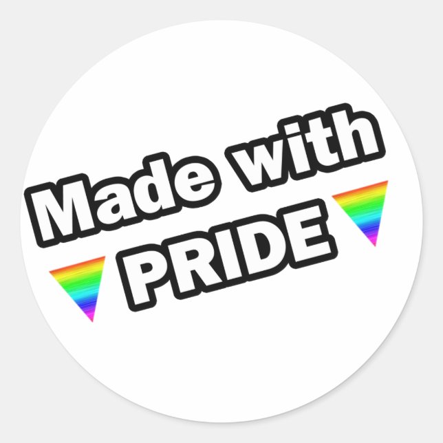 Made with Pride Runder Aufkleber (Vorderseite)