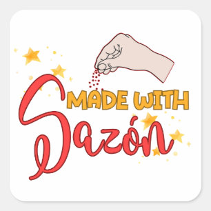 Made with Sazón and a GANT LOT LOT Quadratischer Aufkleber