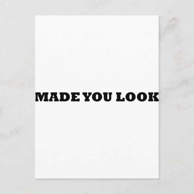 Made you look comedy postkarte (Vorderseite)
