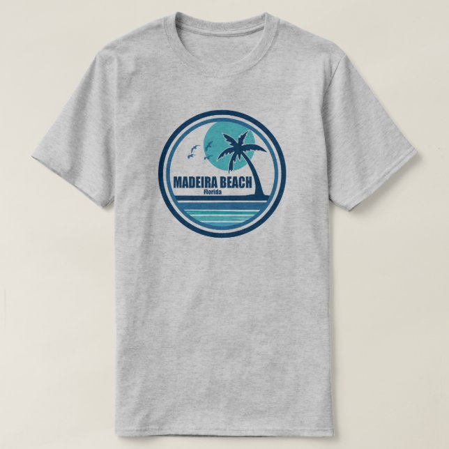 Madeira Beach Florida Palm Tree Birds T-Shirt (Design vorne)