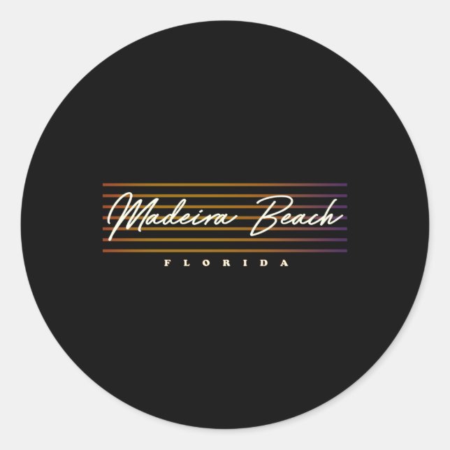 Madeira Beach Style Florida Runder Aufkleber (Vorderseite)