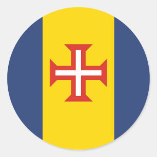 Madeira flag Portugal province symbol cross Runder Aufkleber