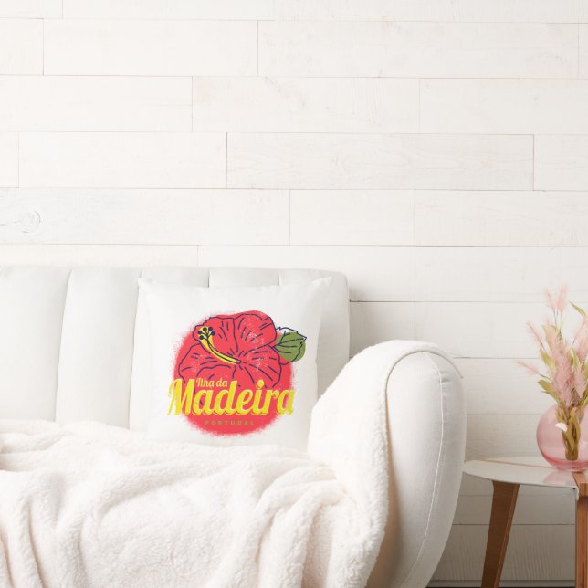 Madeira Hibisken Blume Island Portugal Souvenir Kissen (Liege)