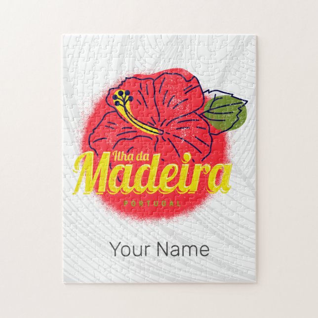 Madeira Hibisken Blume Island Portugal Souvenir Puzzle (Vertikal)
