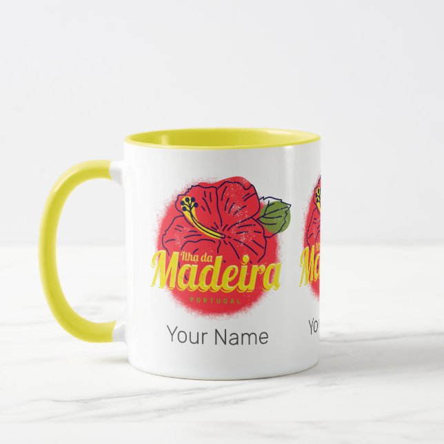 Madeira Hibisken Blume Island Portugal Souvenir Tasse (Links)