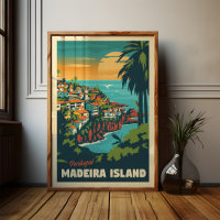 Madeira Insel Reiseplakat Vintage Wandkunst