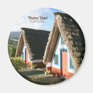 Madeira Island Foto mit typischen Häusern, Portuga Magnet