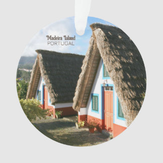 Madeira Island Foto mit typischen Häusern, Portuga Ornament