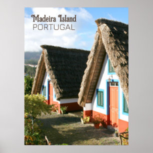 Madeira Island Foto mit typischen Häusern, Portuga Poster
