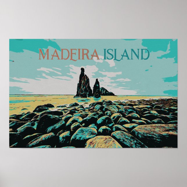 Madeira Island ribeira da Janela Beach, Portugal Poster (Vorne)