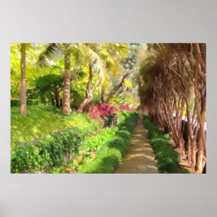 Madeira Island Sidewalk, ein Garden Walk Poster