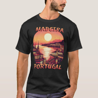 Madeira Portugal City Sunset Circle T-Shirt
