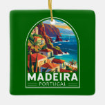 Madeira Portugal Reisen Art Vintag Keramikornament<br><div class="desc">Madeira Retrovektor-Reisedesign. Madeira,  eine autonome Region Portugals,  ist ein Archipel mit vier Inseln vor der Nordwestküste Afrikas. Es ist bekannt für seinen berühmten Wein und das warme,  subtropische Klima.</div>