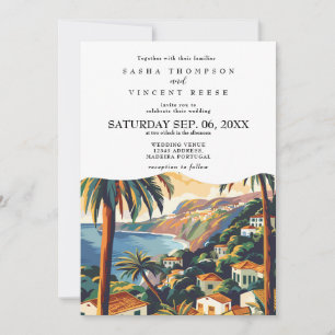 Madeira Portugal Wedding Invitation Retro Einladung