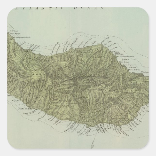 Madeira Quadratischer Aufkleber (Vorderseite)