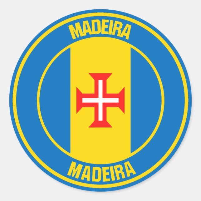 Madeira-RundEmblem Runder Aufkleber (Vorderseite)