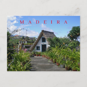 Madeira Santana Blick auf das traditionelle Haus P Postkarte