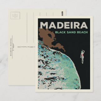 Madeira - Schwarzsandstrand - Portugal Postkarte