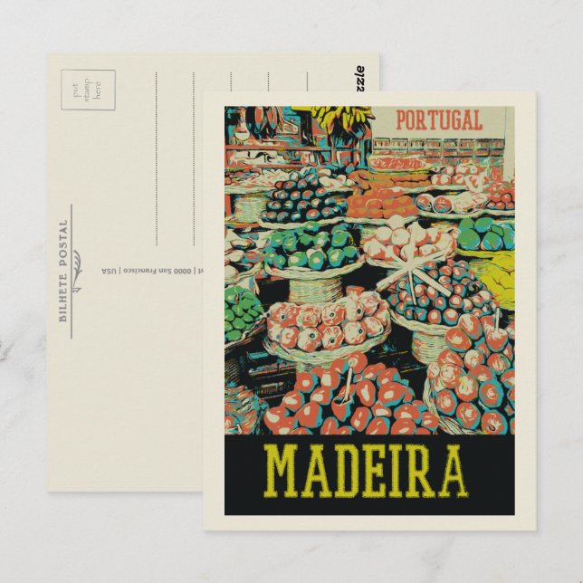 Madeira - traditionelles Beispiel für den Markt Po Postkarte (Vorne/Hinten)