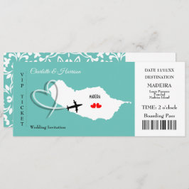 Madeira Wedding Destination Ticket Boarding Pass Einladung