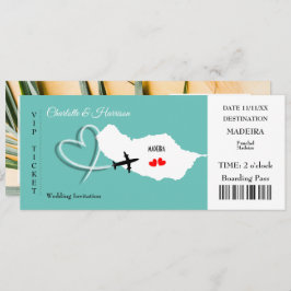 Madeira Wedding Destination Ticket Boarding Pass Einladung