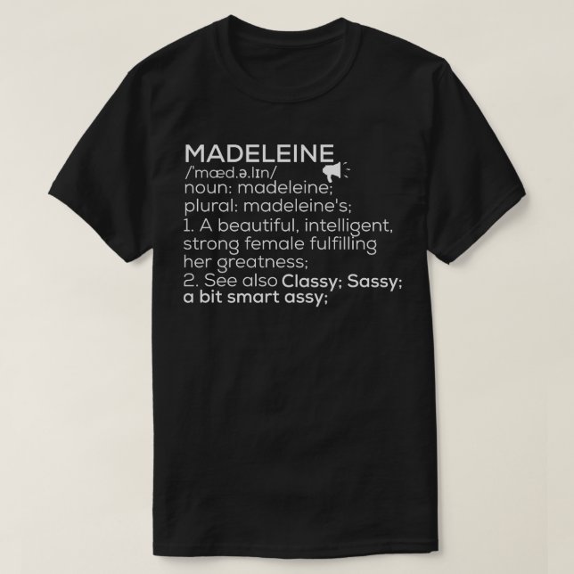 Madeleine Name Madeleine Definition Madeleine T-Shirt (Design vorne)