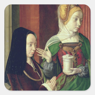 Madeleine of Bourgogne präsentiert von St. Mary Ma Quadratischer Aufkleber