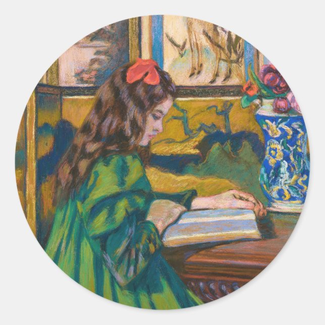 Madeleine Reading | Armand Guillaumin Runder Aufkleber (Vorderseite)