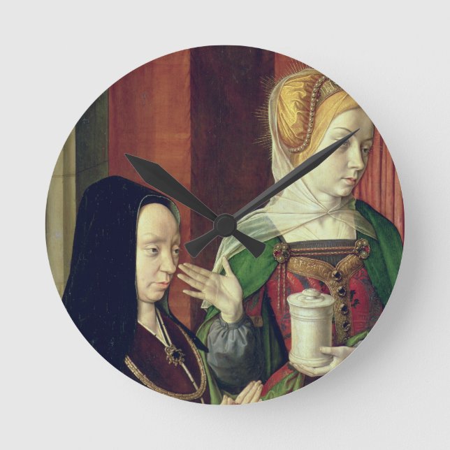 Madeleine vom Burgund stellte sich durch St Mary Runde Wanduhr (Vorderseite)