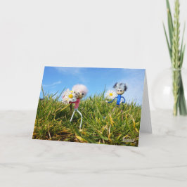 Madeliefjes plukkende fubby's. dankeskarte