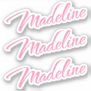 Madeline Decorname in Pink x3 Aufkleber