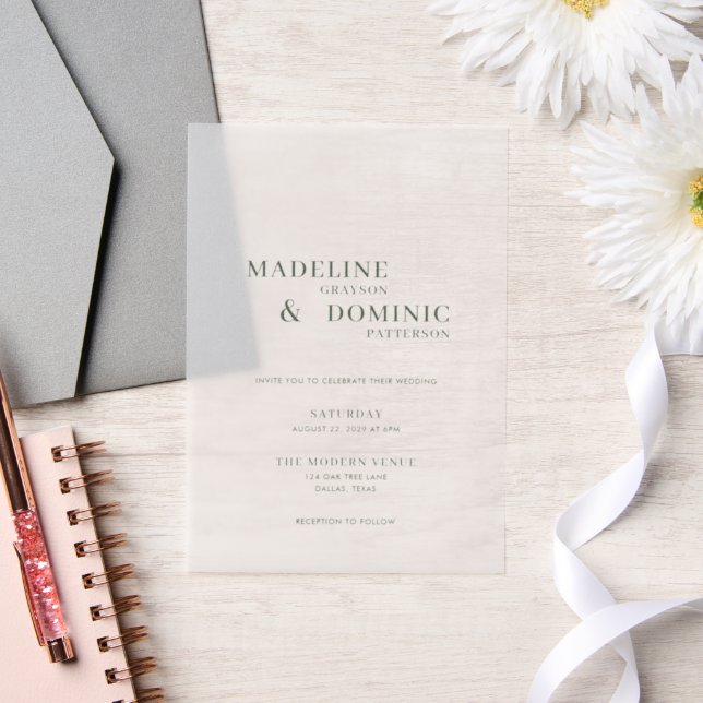 Madeline Forest Green Simple Modern Wedding (Hochzeit)