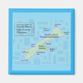 Madeline Island Square Magnet 2025