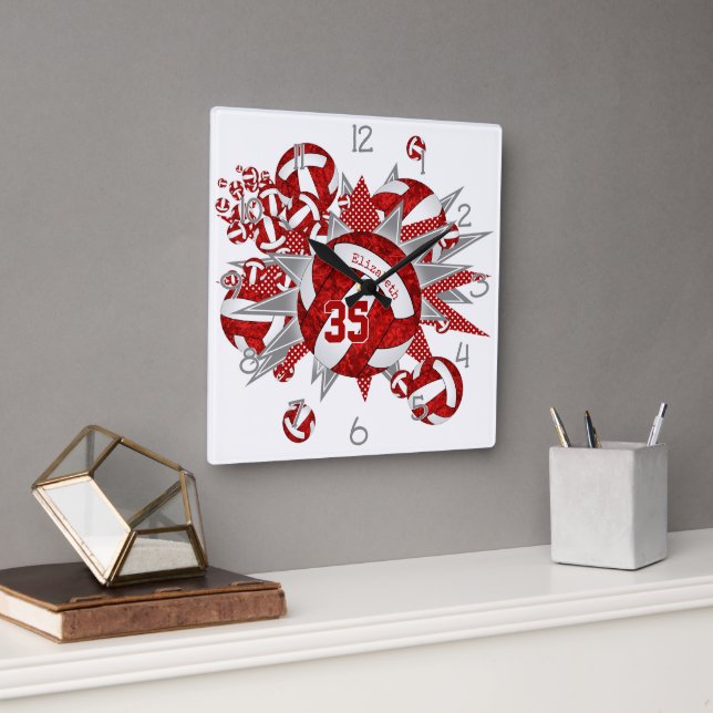 Mädels individuelle Name Quadratische Wanduhr (Büro)