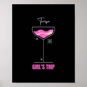 Mädels Reise Strand Getränk Tampa Florida Poster